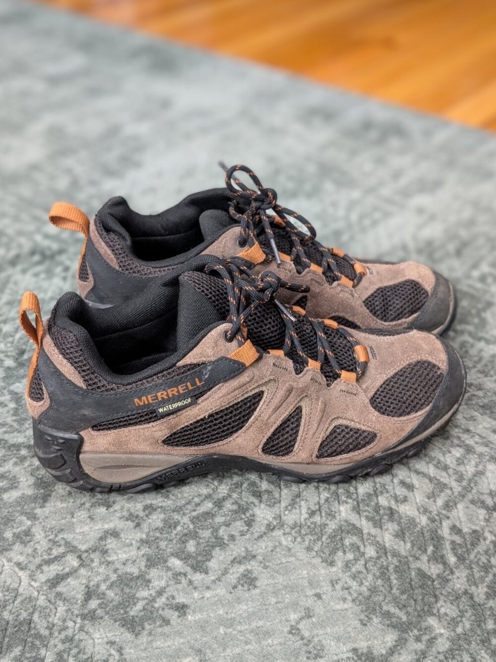 Merrell Yokota 2 Hiking Shoes Men's 10.5 Brown & Orange Suede J31267 Outdoor